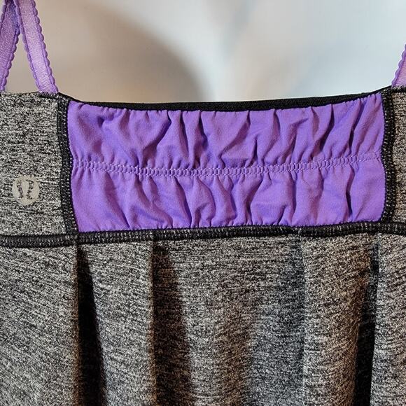 Lululemon Yogi Dance Strap Tank Top Grey/Purple Size 6 - Picture 5 of 7